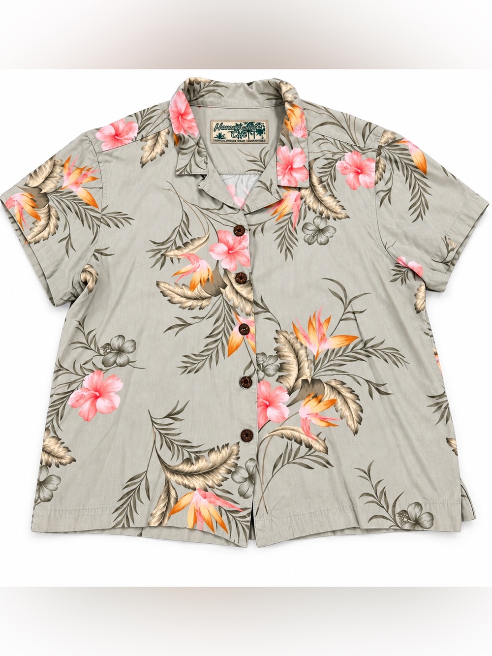 Vintage Hawaiian Joe Cafe Tropical Floral Shirt XL 100% Rayon